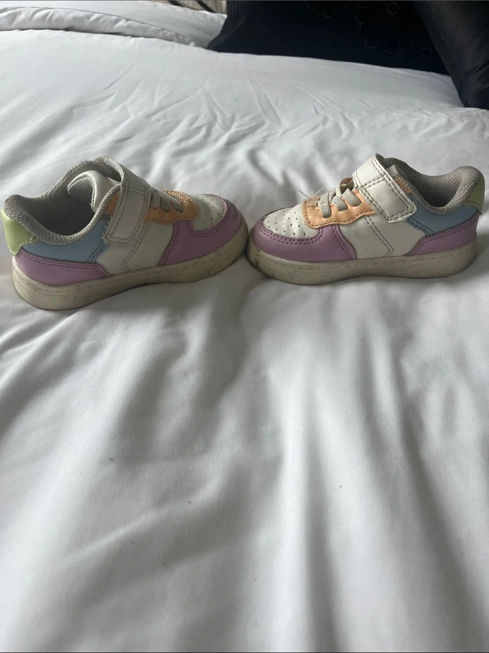 Cat & Jack White Sneakers with Pink and Peach Accents